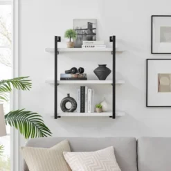 31.5" X 33.2" Modern 3 Tier Hanging Bracket Wall Shelve White Birch - Danya B. -Home Decoration Sale GUEST a55992ac 2073 45f6 a646 8cbb4e554558