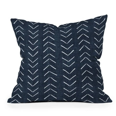 Becky Bailey Mud Cloth Big Arrows Square Throw Pillow Navy Blue - Deny Designs 4 Becky Bailey Mud Cloth Big Arrows Square Throw Pillow Navy Blue - Deny Designs - Image 4