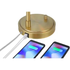 Possini Euro Design Possini Euro Vaile Desk Lamp With Dual USB Ports Warm Gold With Glass Shade -Home Decoration Sale GUEST a642064a 0eab 4bed 9e47 2cd76b7cd821