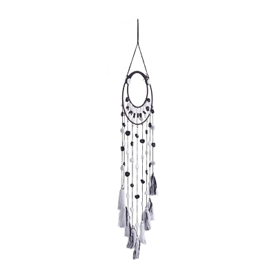 Bohemian Wool Floral Wall Decor With Tassels And Pom Poms – Olivia & May 3 Bohemian Wool Floral Wall Decor With Tassels And Pom Poms – Olivia & May - Image 3