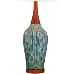 360 Lighting Rocco Modern Mid Century Table Lamp 30" Tall Blue Teal Glaze Ceramic Linen Drum Shade For Bedroom Living Room Bedside Nightstand Office 8 360 Lighting Rocco Modern Mid Century Table Lamp 30" Tall Blue Teal Glaze Ceramic Linen Drum Shade For Bedroom Living Room Bedside Nightstand Office -Home Decoration Sale GUEST a6acdab1 bfe7 4b84 8565 e6a3ca76d8e0
