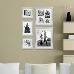 5pc Decorative Stamped Photo Frame Set Silver - Stonebriar Collection -Home Decoration Sale GUEST a7ee2407 91d3 4188 881d d7b06436121e