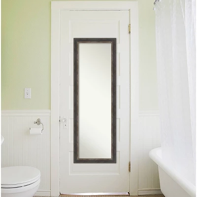 18" X 52" Bark Rustic Framed On The Door Mirror Charcoal - Amanti Art 3 18" X 52" Bark Rustic Framed On The Door Mirror Charcoal - Amanti Art - Image 3