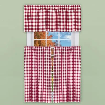 Collections Etc Buffalo Check Valance & Tiers 2 Collections Etc Buffalo Check Valance & Tiers - Image 2
