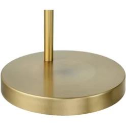 360 Lighting Cora Modern Arc Floor Lamp Standing 72" Tall Brass Metal White Linen Drum Shade Decor For Living Room Reading Bedroom Office House Home -Home Decoration Sale GUEST aae12020 7020 479b 9bd4 e0f3535b194b