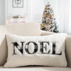14"x24" Oversized Noel Embroidered Lumbar Throw Pillow Ivory - Evergrace -Home Decoration Sale GUEST ab3b4542 4eac 444f b8f6 b1f845a1da17