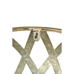 Round Metal Wall Mirror With Gold And Galvanized Finish - Storied Home