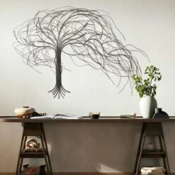 LuxenHome Black Metal Windy Tree Wall Decor
