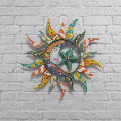 Metal Sun And Moon Indoor Outdoor Iron Wall Decor With Abstract Patterns - Olivia & May 15 Metal Sun And Moon Indoor Outdoor Iron Wall Decor With Abstract Patterns - Olivia & May - Image 15