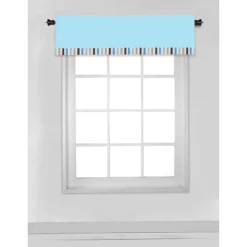 Bacati - Solid Stripes Aqua/Choc Window Valance -Home Decoration Sale GUEST acf0c3da e3e3 481f a60a 75c8c292cbd2