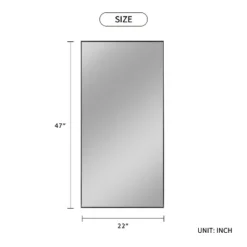 Wallis 22"x 47" Full Length Mirror Bedroom Dressing Mirror Standing Hanging Aluminum Alloy Thin Frame - The Pop Home -Home Decoration Sale GUEST adb0475c b23b 4077 9aa5 4fc10930eaa8