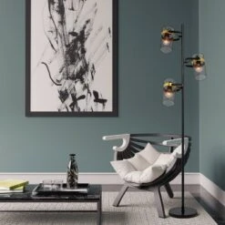 67.25" Echo Black Painted Metal Mesh Three Drum Shade Candlestick Floor Lamp - River Of Goods -Home Decoration Sale GUEST ae75d2bd d716 4a3a 9fa0 04a693cddeab