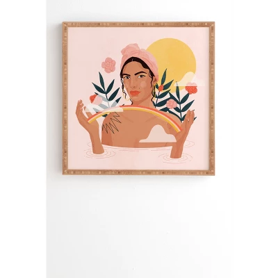 Arielsinhaha Rainbow Bath Bamboo Framed Wall Canvas Pink - Deny Designs 4 Arielsinhaha Rainbow Bath Bamboo Framed Wall Canvas Pink - Deny Designs - Image 4