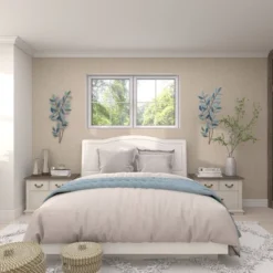 Metal Leaf Wall Decor With Gold Accent Blue - Olivia & May -Home Decoration Sale GUEST af1203a2 425d 4c87 8bff 7dc69b1d3236