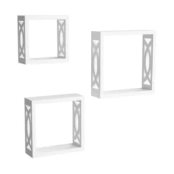 Floating Shelves- Open Cube Wall Shelf Set With Hidden Brackets, 3 Sizes To Display Decor, Photos, More- Hardware Included By Hastings Home (White) -Home Decoration Sale GUEST aff21c8a a378 41c2 a5cf 0cf4f82350ea