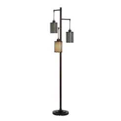Lattice Design Rubbed Bronze Finish Tree Floor Lamp - StyleCraft