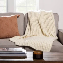 Chunky Knit Reversible Throw Blanket - Threshold™ -Home Decoration Sale GUEST b04cf30c e385 47a6 b25b 6cea8b96bae5