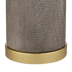 360 Lighting Gilson Modern Table Lamps 24 1/2" High Set Of 2 Gray Glaze Ceramic White Drum Shade For Bedroom Living Room Bedside Nightstand Office -Home Decoration Sale GUEST b076931b ed4e 4186 b01f c07a192f2809