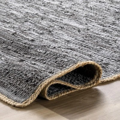 NuLOOM Sabby Hand Woven Leather Flatweave Area Rug 3 NuLOOM Sabby Hand Woven Leather Flatweave Area Rug - Image 3