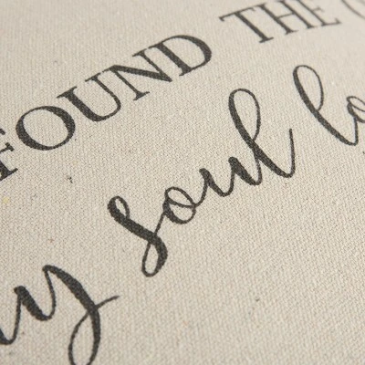 Oversized 'My Soul Loves' Quote Poly Filled Square Throw Pillow Neutral - Rizzy Home 1 Oversized 'My Soul Loves' Quote Poly Filled Square Throw Pillow Neutral - Rizzy Home