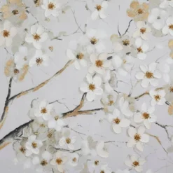 Canvas Floral Branch Wall Decor White - Olivia & May -Home Decoration Sale GUEST b21da56c 95e0 4308 8c6b ee86ab7b4d5b