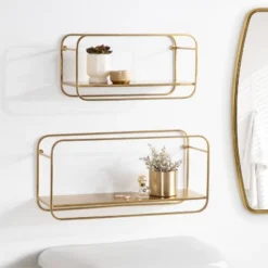 21" X 10" (Set Of 2) Emerline Decorative Wall Shelves Set Gold - Kate & Laurel All Things Decor -Home Decoration Sale GUEST b2745830 1709 4141 94fd 571ea019c51c