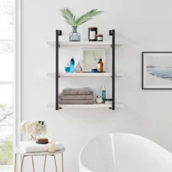 31.5" X 33.2" Modern 3 Tier Hanging Bracket Wall Shelve White Birch - Danya B. -Home Decoration Sale GUEST b281ff94 2a7f 45b7 873f 97b08e7d15a0
