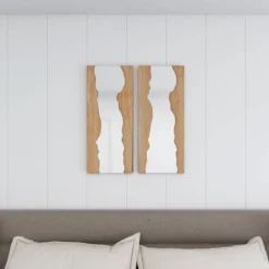 Contemporary Wood Wall Mirror Set Of 2 Brown - Olivia & May -Home Decoration Sale GUEST b42fe8c6 8460 4a42 be0a 4eced5522729