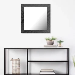 Wood Chevron Decorative Wall Mirror Black - Stonebriar Collection -Home Decoration Sale GUEST b508ab82 e4c5 4c19 ba10 7a04cd533540