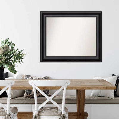 34" X 28" Non-Beveled Grand Black Wall Mirror - Amanti Art 6 34" X 28" Non-Beveled Grand Black Wall Mirror - Amanti Art - Image 6