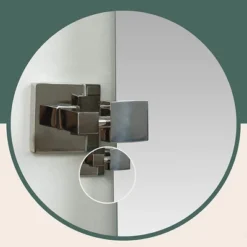 Hamilton Hills 24" X 36" Rectangular Frameless Mirror With Polished Chrome Squared Wall Brackets -Home Decoration Sale GUEST b5995103 9808 42e5 9358 120d3ef4b032