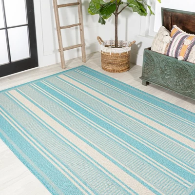Haynes Modern Double Stripe Indoor/Outdoor Area Rug - JONATHAN Y 7 Haynes Modern Double Stripe Indoor/Outdoor Area Rug - JONATHAN Y - Image 7