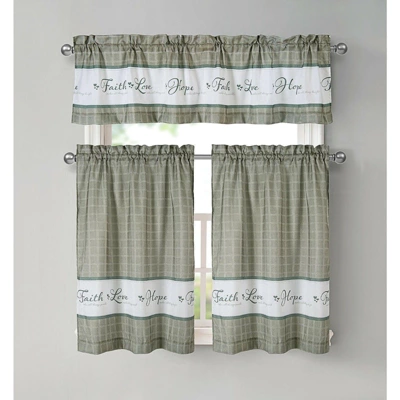Kate Aurora Country Living Gingham Check Hope Faith Love 3 Pc Cafe Kitchen Curtain Set 6 Kate Aurora Country Living Gingham Check Hope Faith Love 3 Pc Cafe Kitchen Curtain Set - Image 6