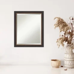 19" X 23" Beveled Ashton Black Wood Wall Mirror - Amanti Art -Home Decoration Sale GUEST b82bd178 61da 4e2b 99e5 7c3d33bea9ff
