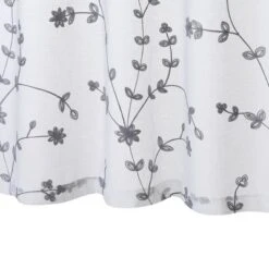 Trinity Sheer Curtains Leaves Embroidered Kitchen Curtains Rod Pocket Faux Linen Textured Window Treatments, Set Of 2 -Home Decoration Sale GUEST b8a57a4a 20ca 468a 8194 c02d7741a3cd