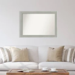 41" X 29" Non-Beveled Glam Linen Gray Wall Mirror - Amanti Art -Home Decoration Sale GUEST b8de4b66 ab26 4faf bc14 1da20f3bc989