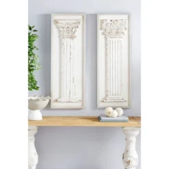 Vintage Wood Greek Columns Wall Decor Set Of 2 White - Olivia & May -Home Decoration Sale GUEST b9304165 6547 4369 ab67 fbbc2428b335
