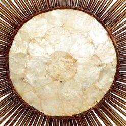 Metal Sunburst Wall Decor With Capiz Accent Gold - Olivia & May -Home Decoration Sale GUEST b94a2670 e0b2 4dc1 93fd a0dc2024b85f