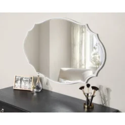24" X 36" Leanna Scallop Wall Mirror White - Kate & Laurel All Things Decor -Home Decoration Sale GUEST b95973c9 e4d9 4fb0 8470 08c916b935b6