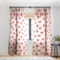 Emanuela Carratoni Strawberries On Pink Single Panel Sheer Window Curtain - Deny Designs -Home Decoration Sale GUEST ba3d2305 f9d1 491f bf9a a689eff1802d