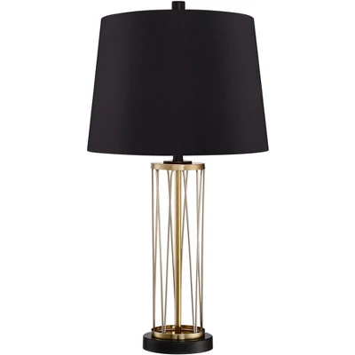 360 Lighting Nathan Modern Table Lamps 25 1/2" High Set Of 2 Gold Metal With USB Charging Ports Black Drum Shade For Bedroom Living Room Home Desk 6 360 Lighting Nathan Modern Table Lamps 25 1/2" High Set Of 2 Gold Metal With USB Charging Ports Black Drum Shade For Bedroom Living Room Home Desk - Image 6