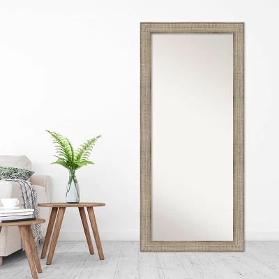 30" X 66" Non-Beveled Trellis Silver Wood Full Length Floor Leaner Mirror - Amanti Art 7 30" X 66" Non-Beveled Trellis Silver Wood Full Length Floor Leaner Mirror - Amanti Art - Image 7