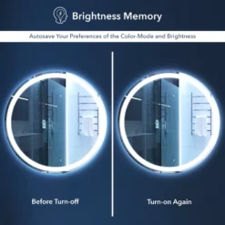 Dane 27" Round Frameless Anti-Fog Aluminum Front/Back-lit Tri-color LED Bathroom Vanity Mirror With Smart Touch Control - JONATHAN Y -Home Decoration Sale GUEST bb2ad357 e18c 4727 8f57 0daffbfaf056