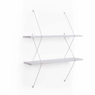 38.5" X 31.5" Two-Tier Wire Bracket Shelves - Danya B. 5 38.5" X 31.5" Two-Tier Wire Bracket Shelves - Danya B. - Image 5