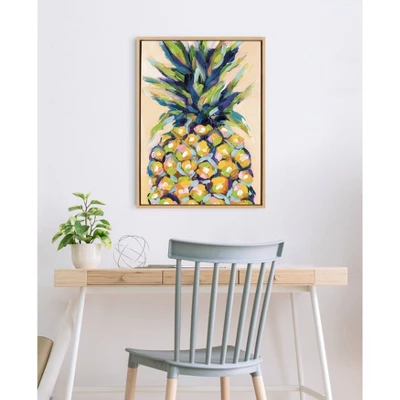 23" X 33" Sylvie Pineapple Study No 2 Framed Canvas Wall Art By Rachel Christopoulous Natural - Kate And Laurel 4 23" X 33" Sylvie Pineapple Study No 2 Framed Canvas Wall Art By Rachel Christopoulous Natural - Kate And Laurel - Image 4