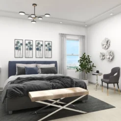 Metal Floral Wall Decor With Black Frame Set Of 2 Gray - Olivia & May -Home Decoration Sale GUEST bbc78f4d 832c 402e af8b 78bbadc38176