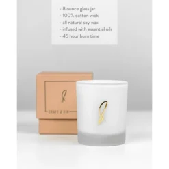Craft & Kin White Frosted Scented Soy Candles -Home Decoration Sale GUEST bfcb8295 b7c7 4ff4 b596 7303f9f22645
