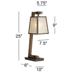 Franklin Iron Works Tribeca Rustic Farmhouse Table Lamp 25" High Metal With USB Charging Port Light Mica Drum Shade For Bedroom Living Room Bedside -Home Decoration Sale GUEST c03f8d5e 1a98 44a5 94c5 8544df78b3db