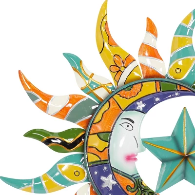 Metal Sun And Moon Indoor Outdoor Iron Wall Decor With Abstract Patterns - Olivia & May 12 Metal Sun And Moon Indoor Outdoor Iron Wall Decor With Abstract Patterns - Olivia & May - Image 12