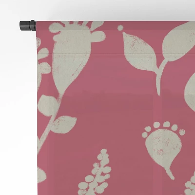 Viviana Gonzalez Floral Magenta Vibes Single Panel Sheer Window Curtain - Deny Designs 3 Viviana Gonzalez Floral Magenta Vibes Single Panel Sheer Window Curtain - Deny Designs - Image 3
